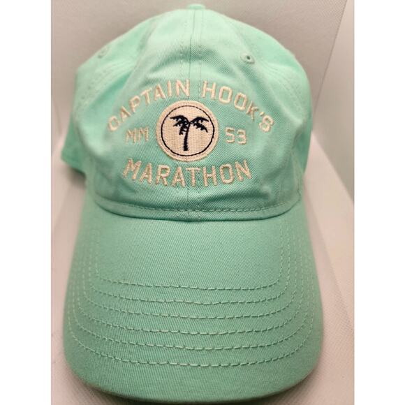 BASEBALL CAP-CAPTAIN HOOK'S MARINA-MARATHON, FL-Light Blue/Green-Hook Loop Adj - Picture 1 of 8